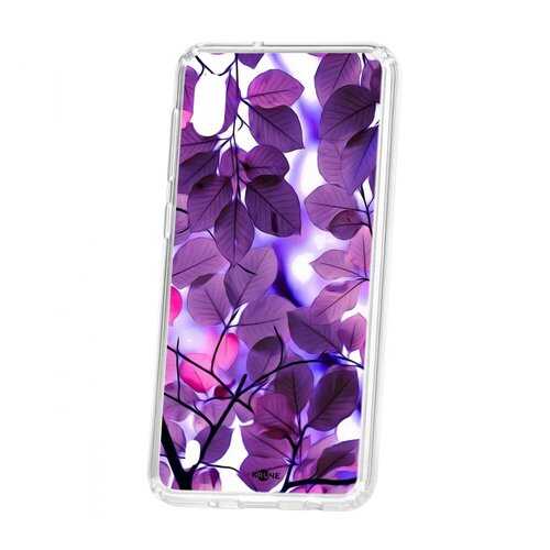 Чехол Kruche Samsung Galaxy A10 2019 Print Purple leaves в Связной