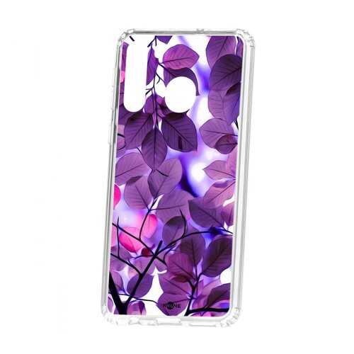 Чехол Kruche Samsung Galaxy A21 Print Purple leaves в Связной