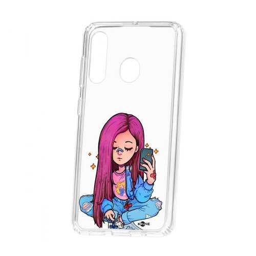 Чехол Kruche Samsung Galaxy A60 Print Pink Hair в Связной