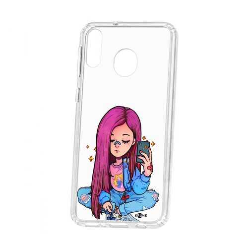 Чехол Kruche Samsung Galaxy M20 Print Pink Hair в Связной