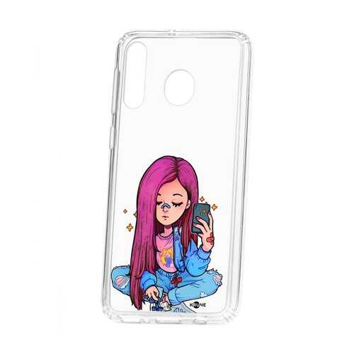 Чехол Kruche Samsung Galaxy M30 Print Pink Hair в Связной