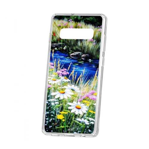 Чехол Kruche Samsung Galaxy S10+ Print Ромашки у ручья в Связной