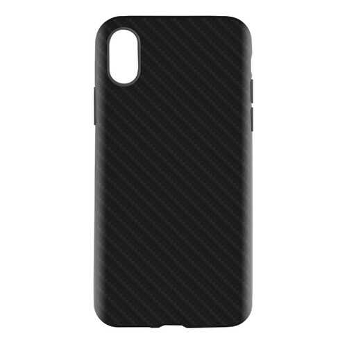 Чехол Krutoff Silicone carbon для iPhone X/XS Black в Связной