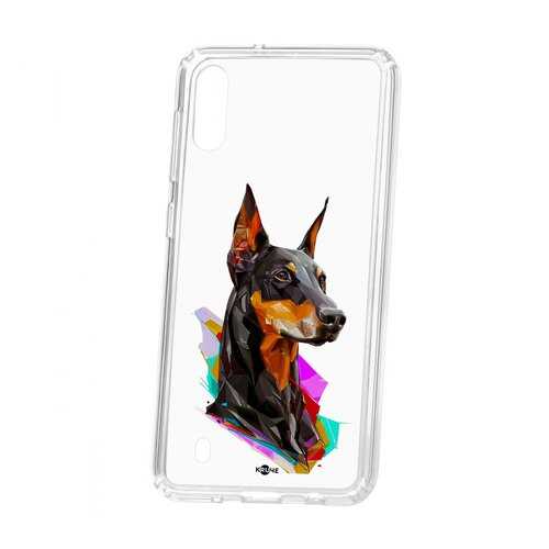 Чехол Samsung Galaxy M10 Kruche Print Доберман в Связной