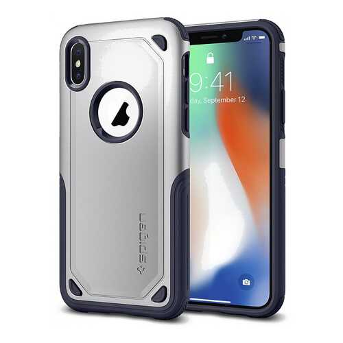 Чехол Spigen Hybrid Armor (057CS22352) для Apple iPhone X (Satin Silver) в Связной