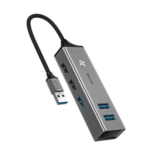 Адаптер Baseus Cube USB to USB3.0*3+USB2.0*2 HUB Adapter Dark Gray в Связной