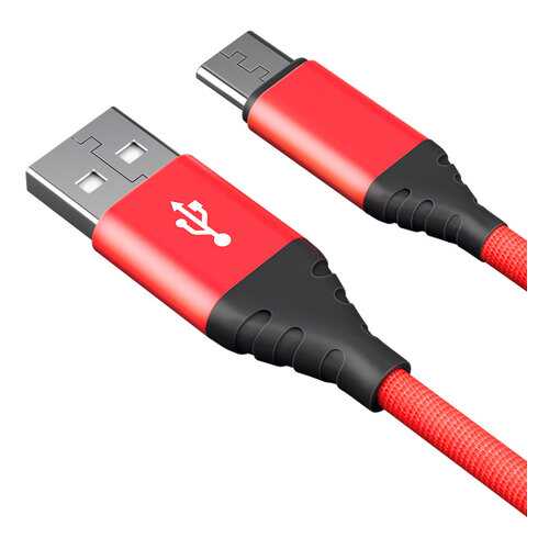 Кабель AKAI CBL208RD USB А-microUSB, красный в Связной