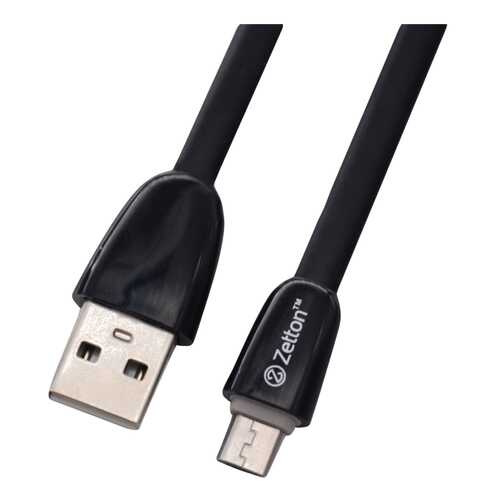 Кабель Zetton microUSB 1м Black (ZTUSBFGTBKMC) в Связной