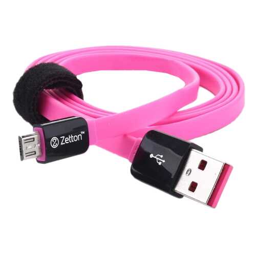 Кабель Zetton microUSB 1м Pink/Black (ZTLSUSBFCMCBP) в Связной