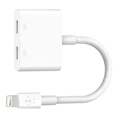 Переходник Belkin Lightning Audio + Charge RockStar для iPhone7/7Plus White (F8J198dsWHT) в Связной