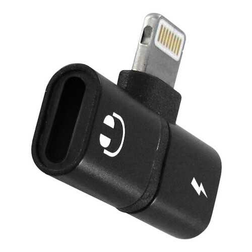 Переходник Krutoff Lightning - Lightning Charging+Lightning EarPods (black) в Связной