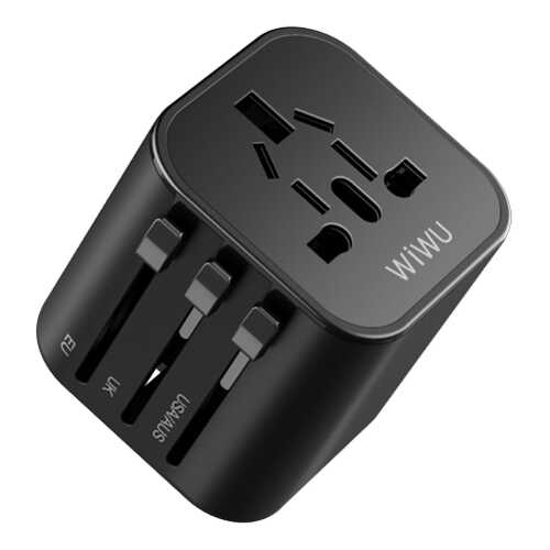 Универсальный адаптер-переходник WiWU Universal Plug Adapter черный (UA-101) в Связной