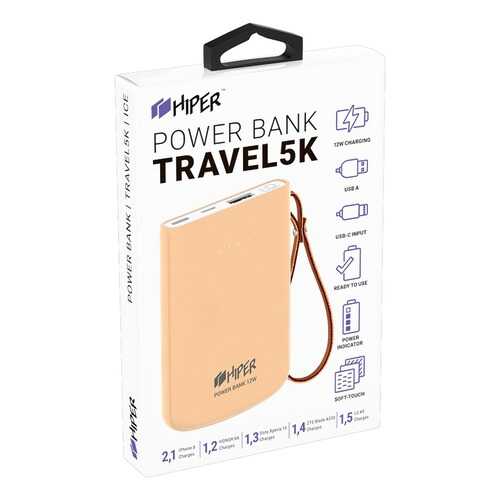 Внешний аккумулятор HIPER TRAVEL 5K Peach, 5000 mAh, розовый в Связной