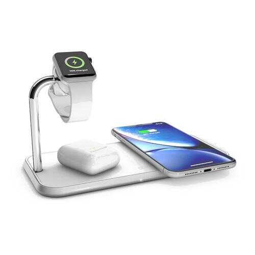 Беспроводное зарядное устройство Zens Dual+Watch Aluminium Wireless Charger ZEDC05W White в Связной