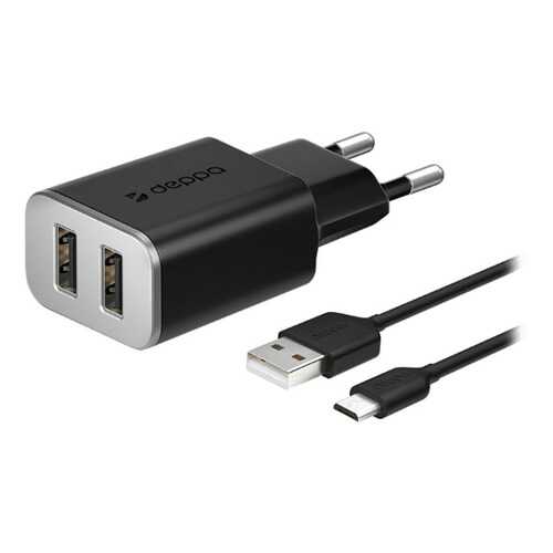 Deppa СЗУ2 2.4A+microUSB black в Связной