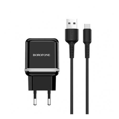 Сетевое зарядное устройство Borofone BA25A 2USB 2.4A Black в Связной