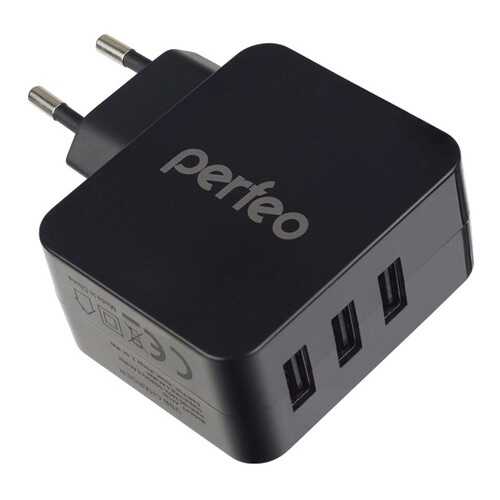 Сетевое зарядное устройство Perfeo с разъемом 3xUSB, 4.8А, черный, CUBE 3 (PF_A4135) в Связной