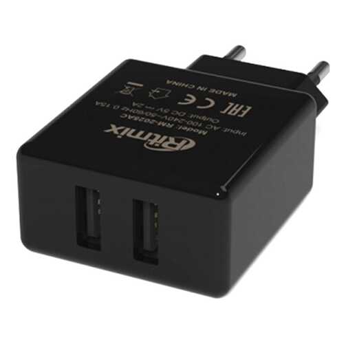 Сетевое зарядное устройство Ritmix RM-2025 2 USB 2A Black в Связной